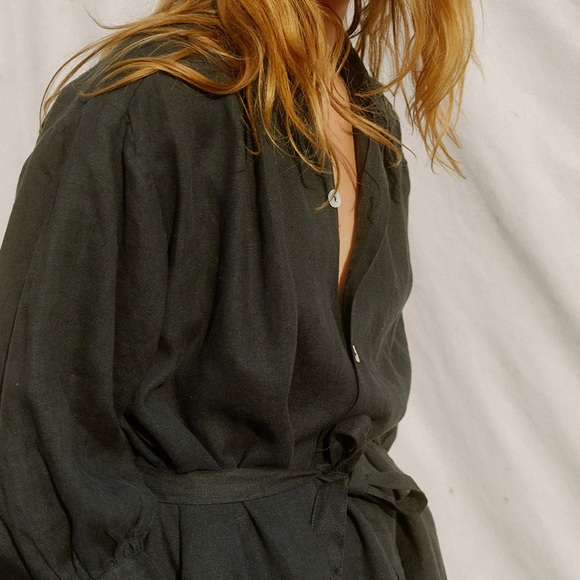 Sugar Candy Mountain Linen Shirt Dress - Picture 2 of 4